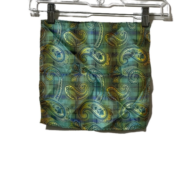 Teal Paisley Stacy Adams Necktie & Pocket Square [handkerchief] Combo - Picture 3 of 5